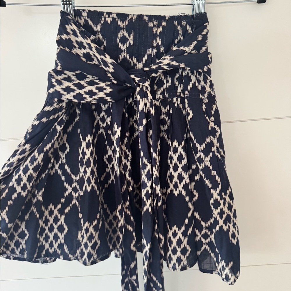 Anthropologie Navy and Cream Skater Skirt